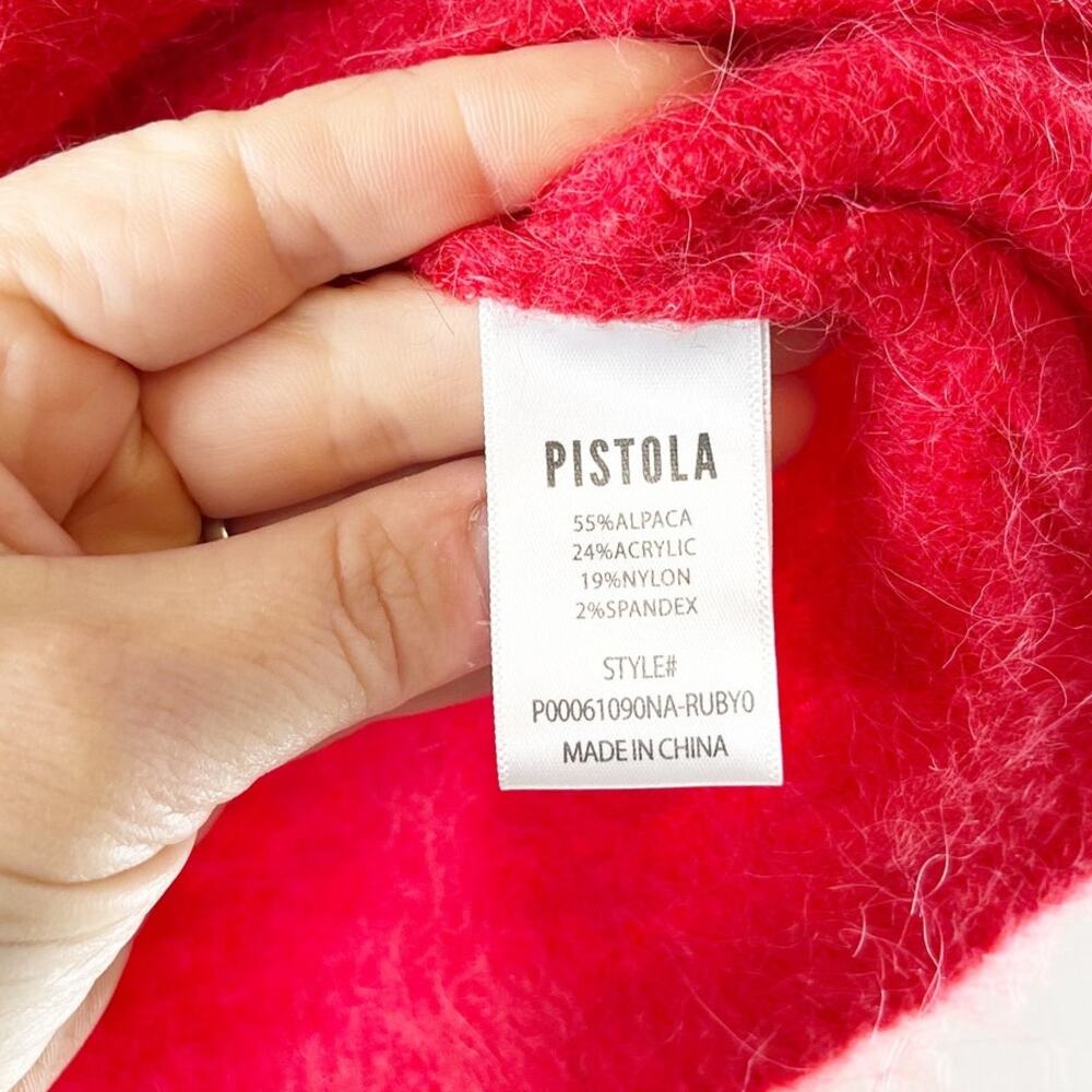 Pistola Micah Elbow Length Boxy Crewneck Sweater Ruby Red XS - Picture 6 of 6